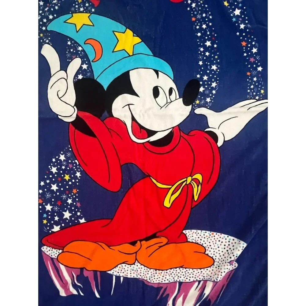 Vintage Franco Disney Mickey Sorcerer Beach Bath Towel 34x62